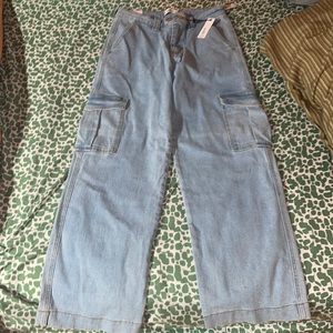 wide leg rue 21 jeans with side cargo pockets
